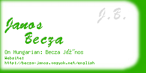 janos becza business card